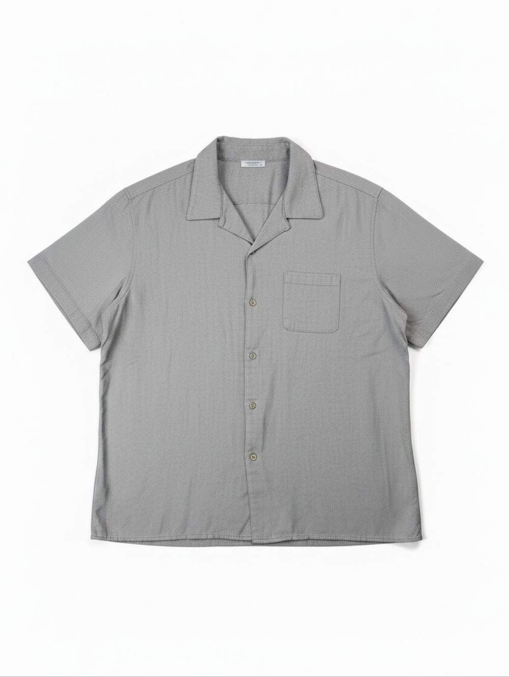 COOFANDY Linen Blend Button Up Shirt Gray XXL Short Sleeve Casual Camp Collar